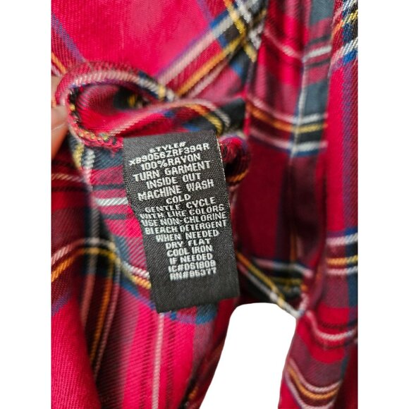2/$35-Sanctuary Plaid Long Sleeve Snap Button Boyfriend Shirt Pockets - Women M - Picture 11 of 11
